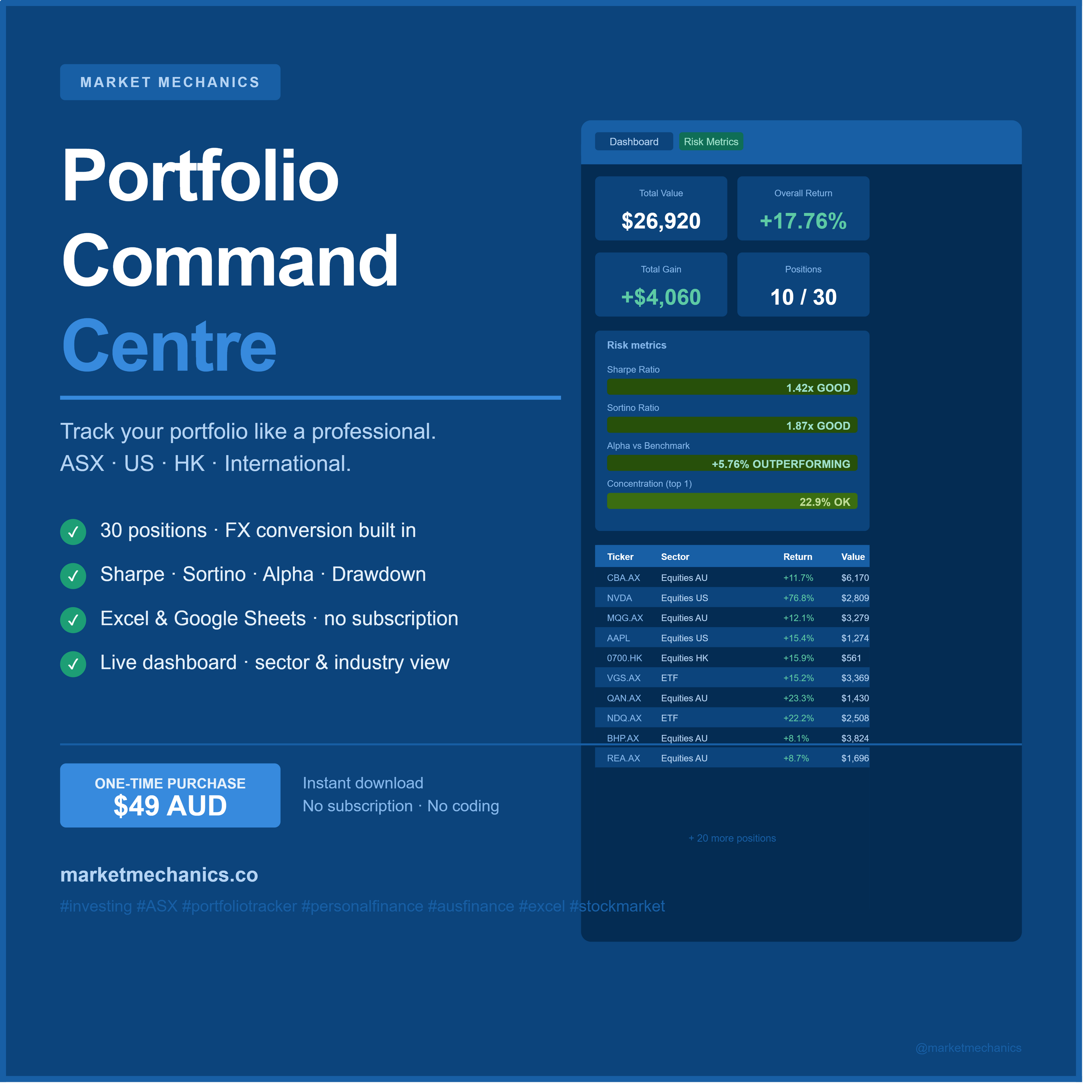 Portfolio Command Centre — Professional Investment Tracker