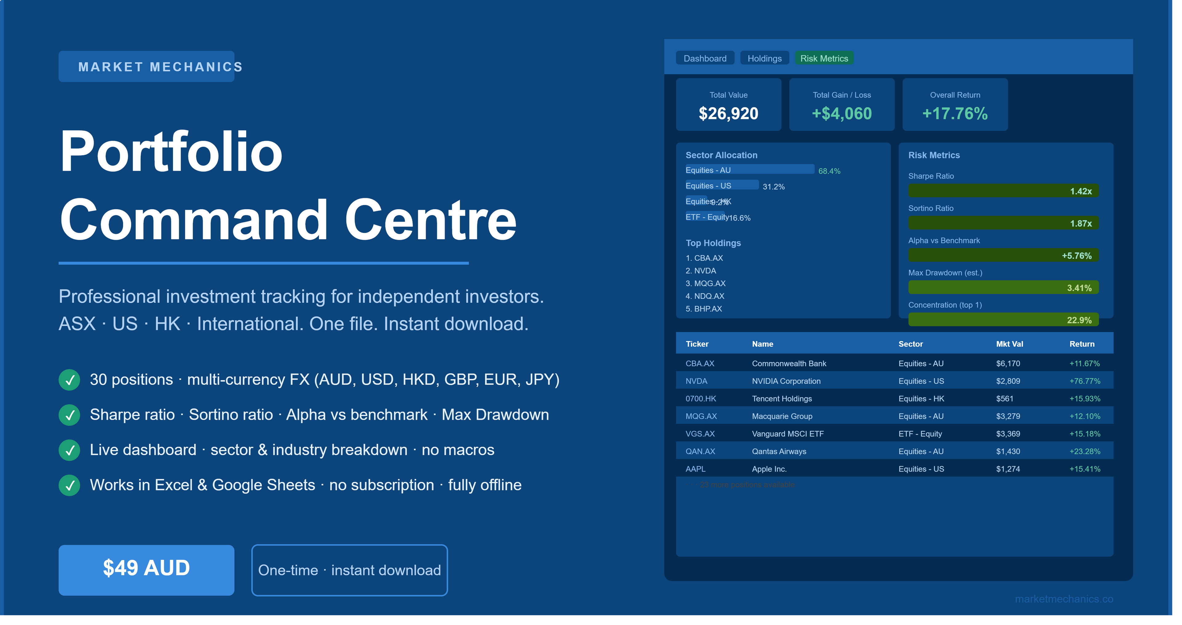 Portfolio Command Centre — Professional Investment Tracker